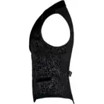 Men’s Black Victorian Gothic Waistcoat with embroidered brocade and velvet details